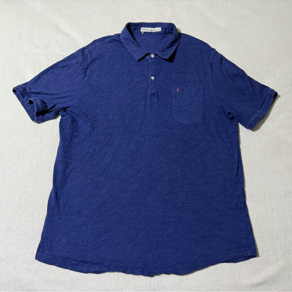 Criquet‎ Polo Shirt Mens XL Golf SS Striped Stretch Performance Heather Blue